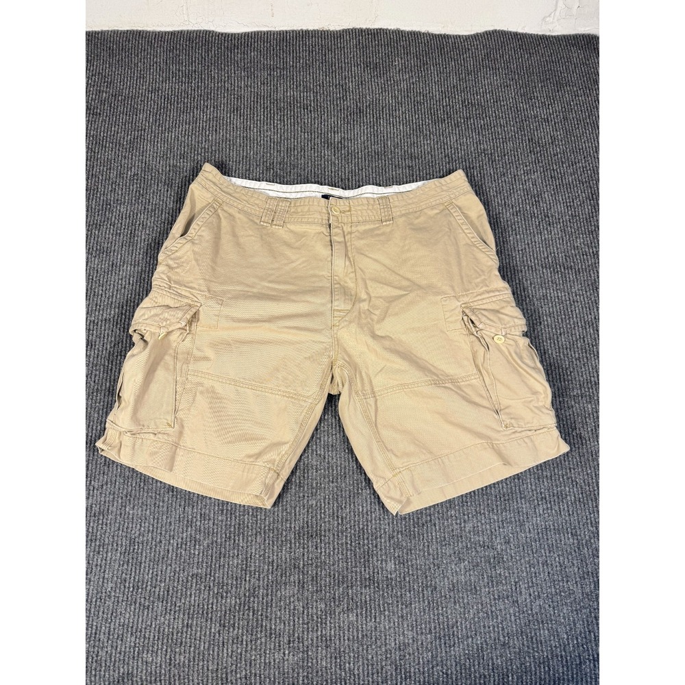 Polo Ralph Lauren Cargo Chino Shorts Mens 42 Khaki Baggy Relaxed Fit 11" Inseam